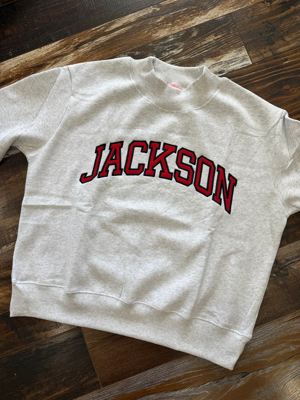 Jackson Embroidered Appliqué Mock Neck
