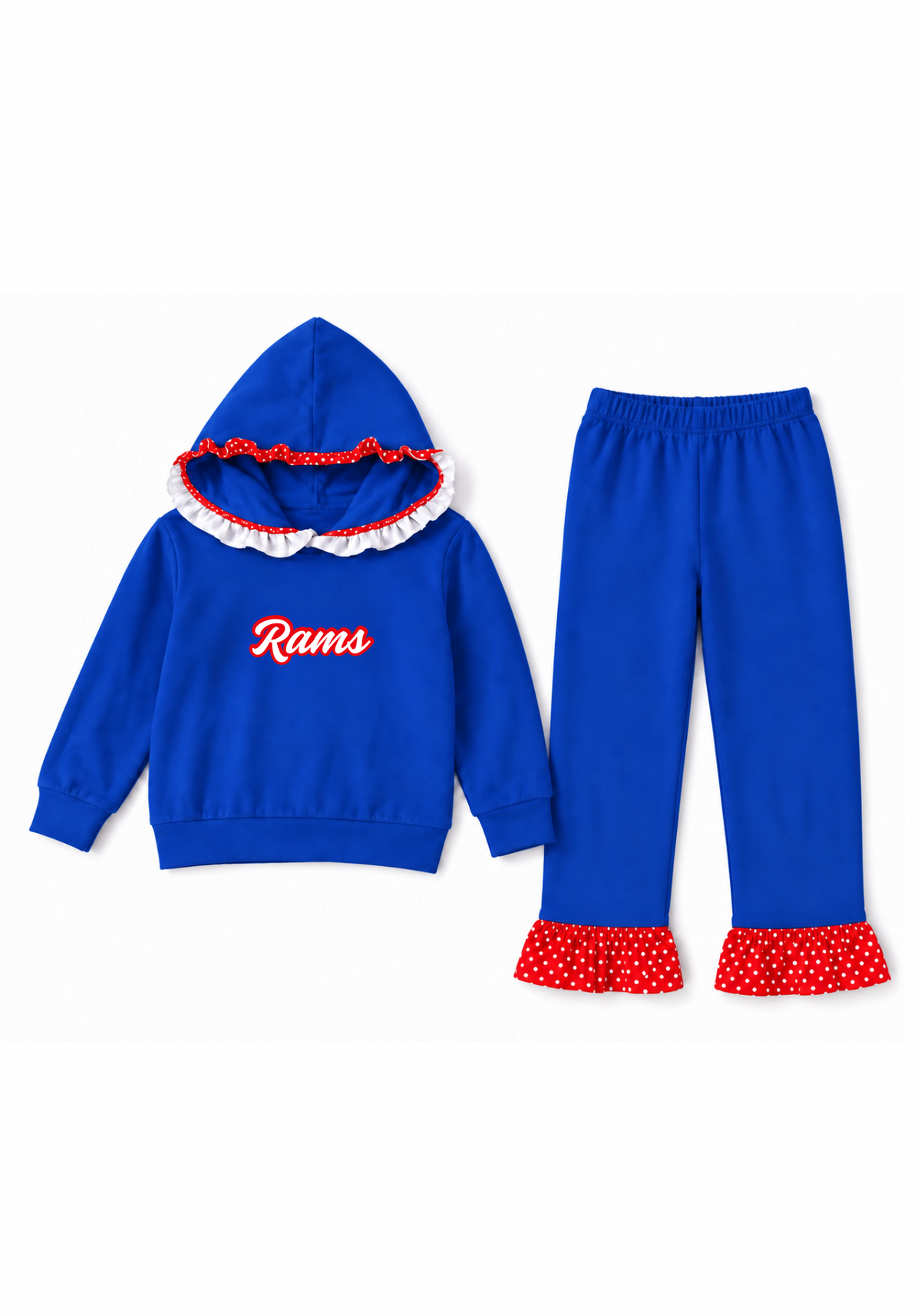 Red and Royal Blue Polka Dot Set