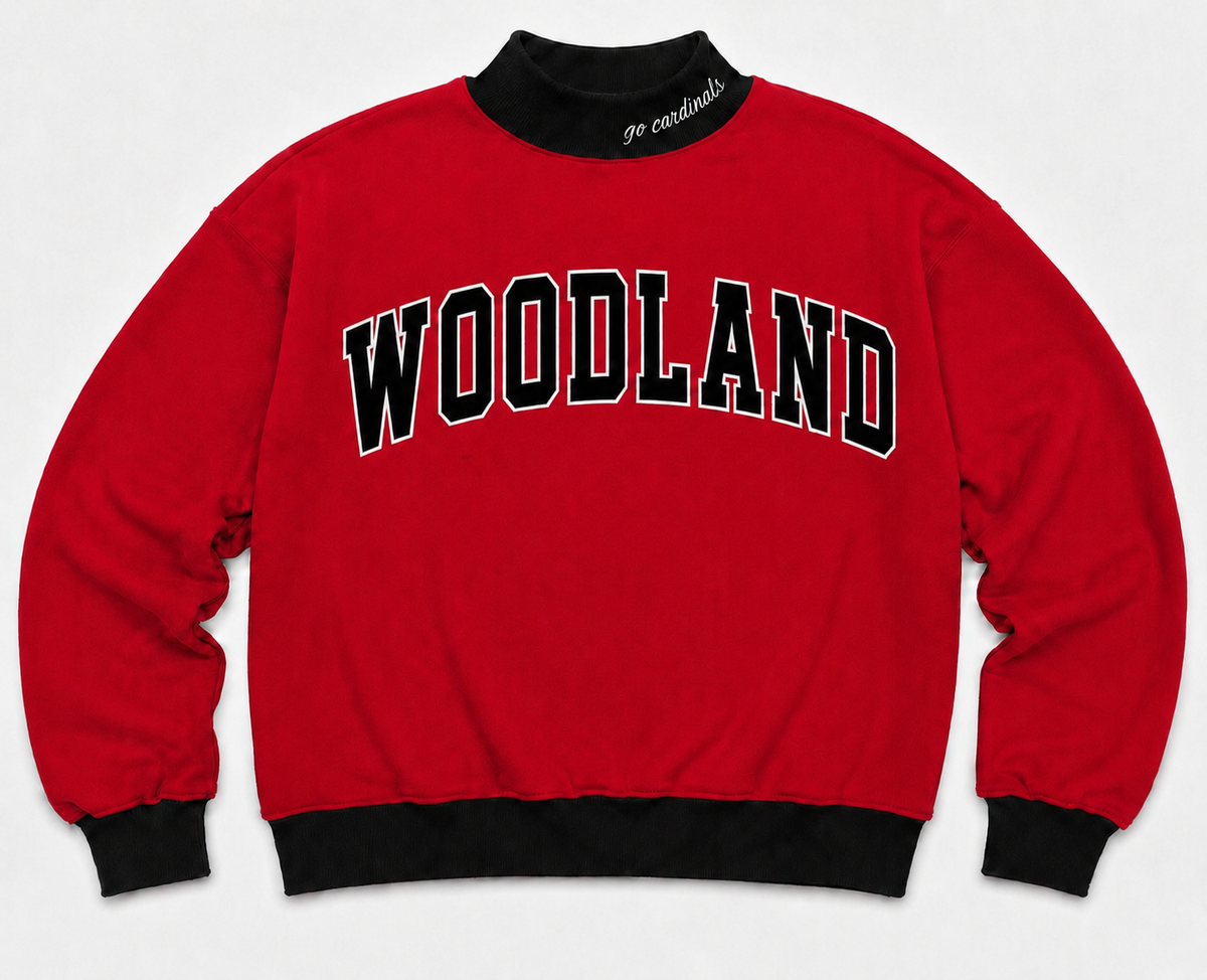 Woodland Two Toned Embroidered Women’s Mock Neck