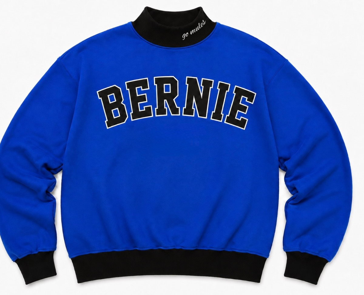 Bernie Two Toned Embroidered Women’s Mock Neck