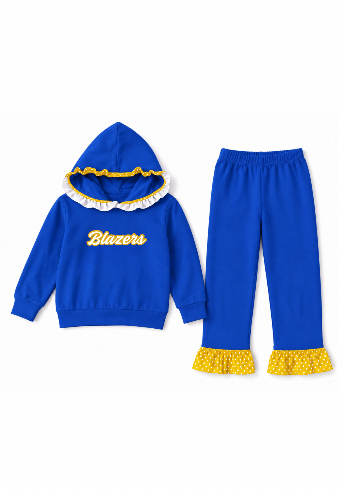 Royal Blue and Yellow Polka Dot Set