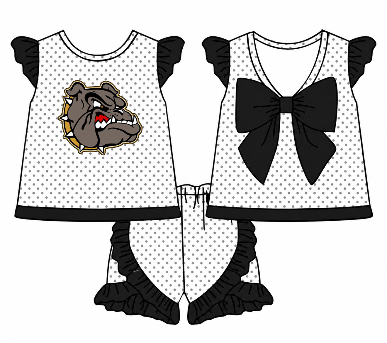 Bulldogs (gold) Bow Short Set