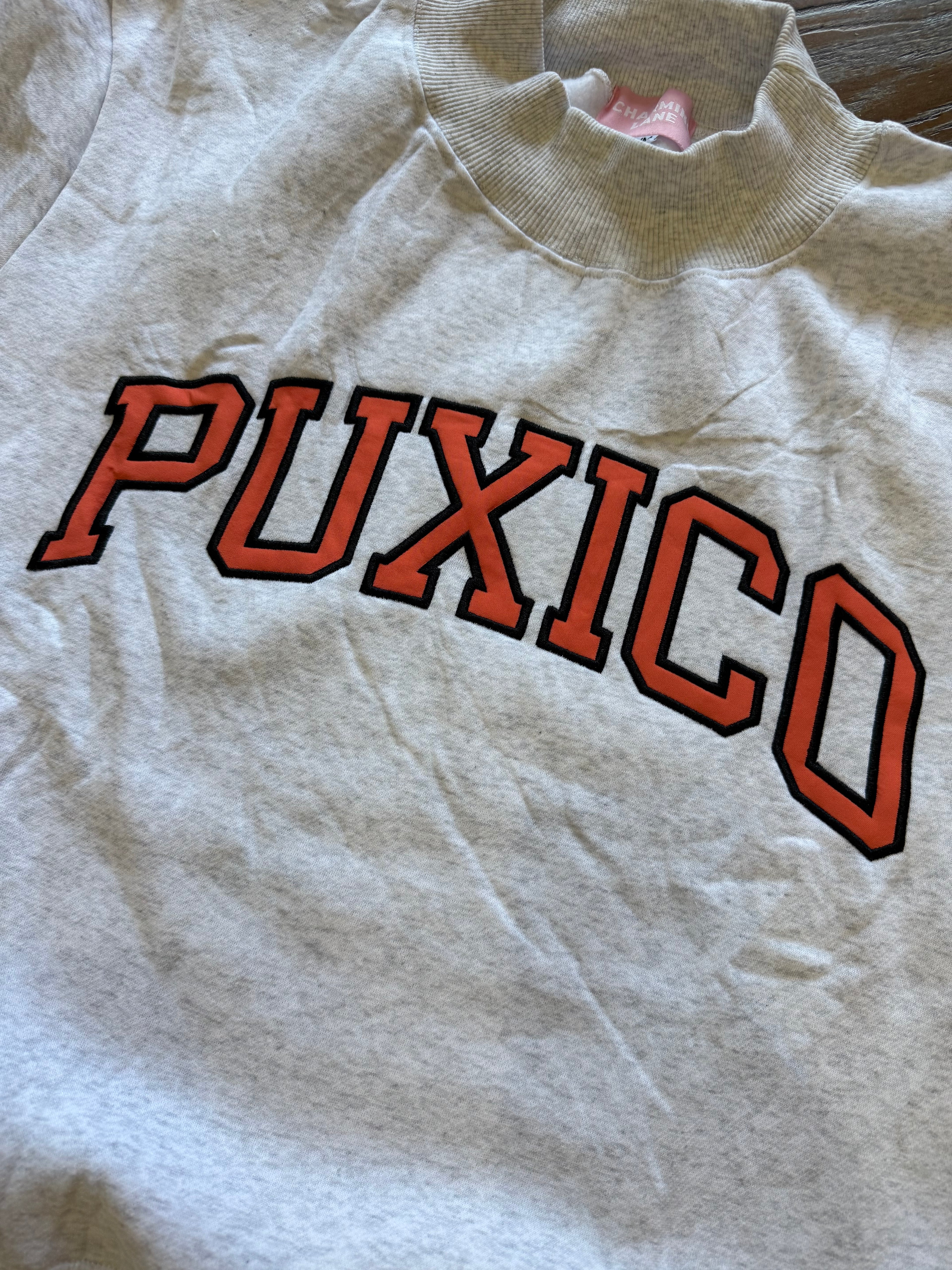 Puxico Embroidered Appliqué Mock Neck