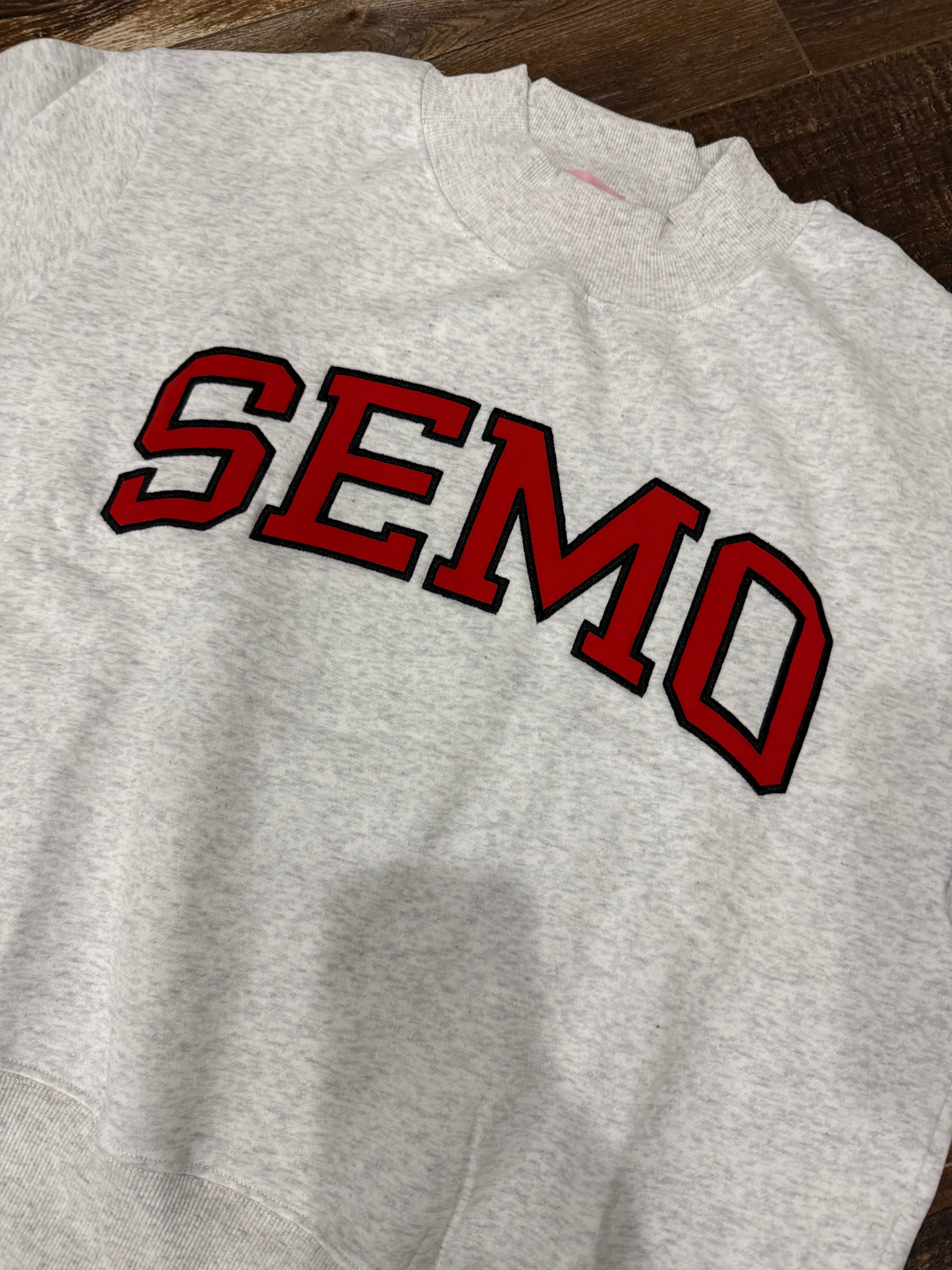 SEMO Embroidered Appliqué Mock Neck
