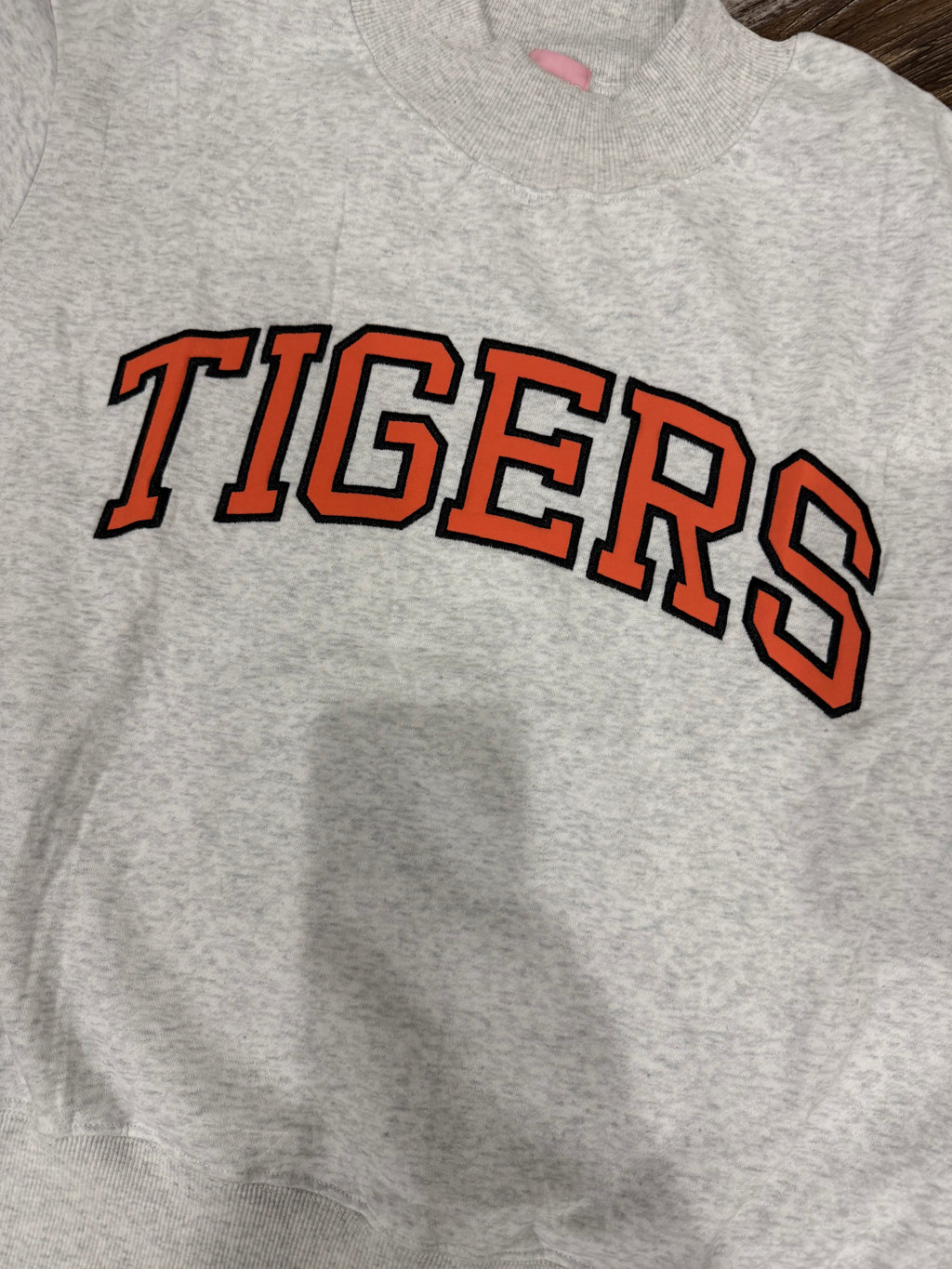 Tigers (orange) Appliqué Embroidered Mock Neck
