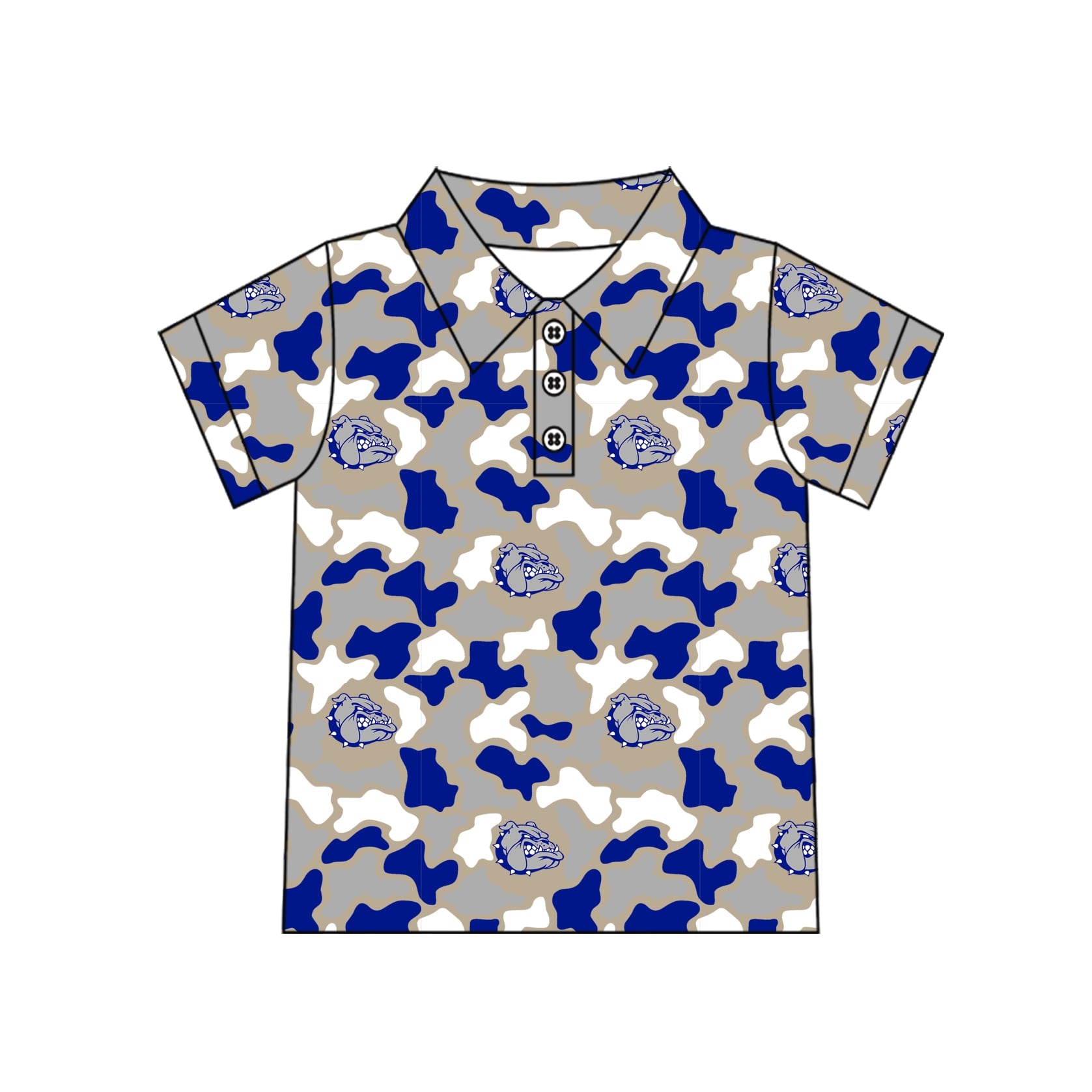 Camo Bulldogs (blue) Polo