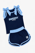 Sweeny Navy Bow Set