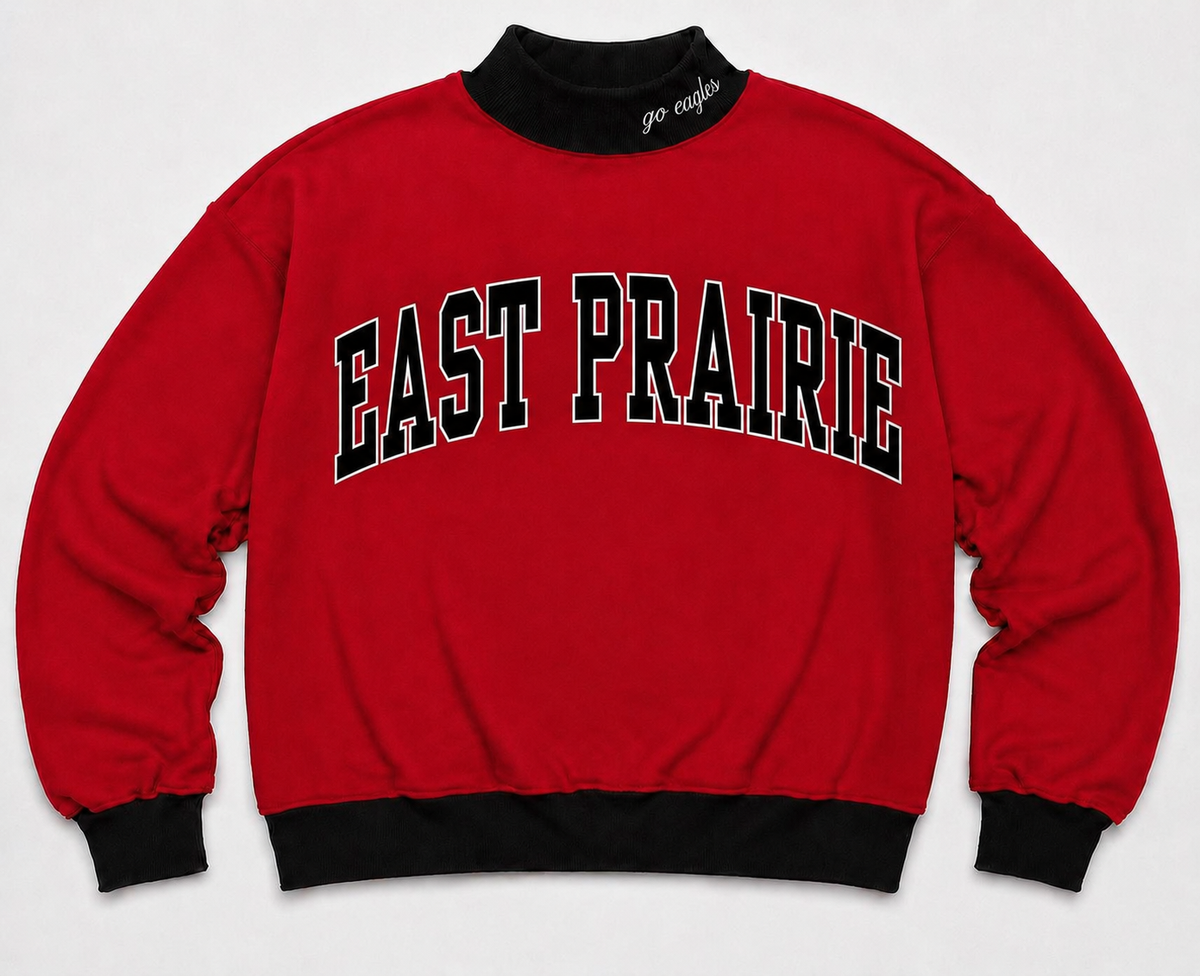 East Prairie Two Toned Embroidered Women’s Mock Neck