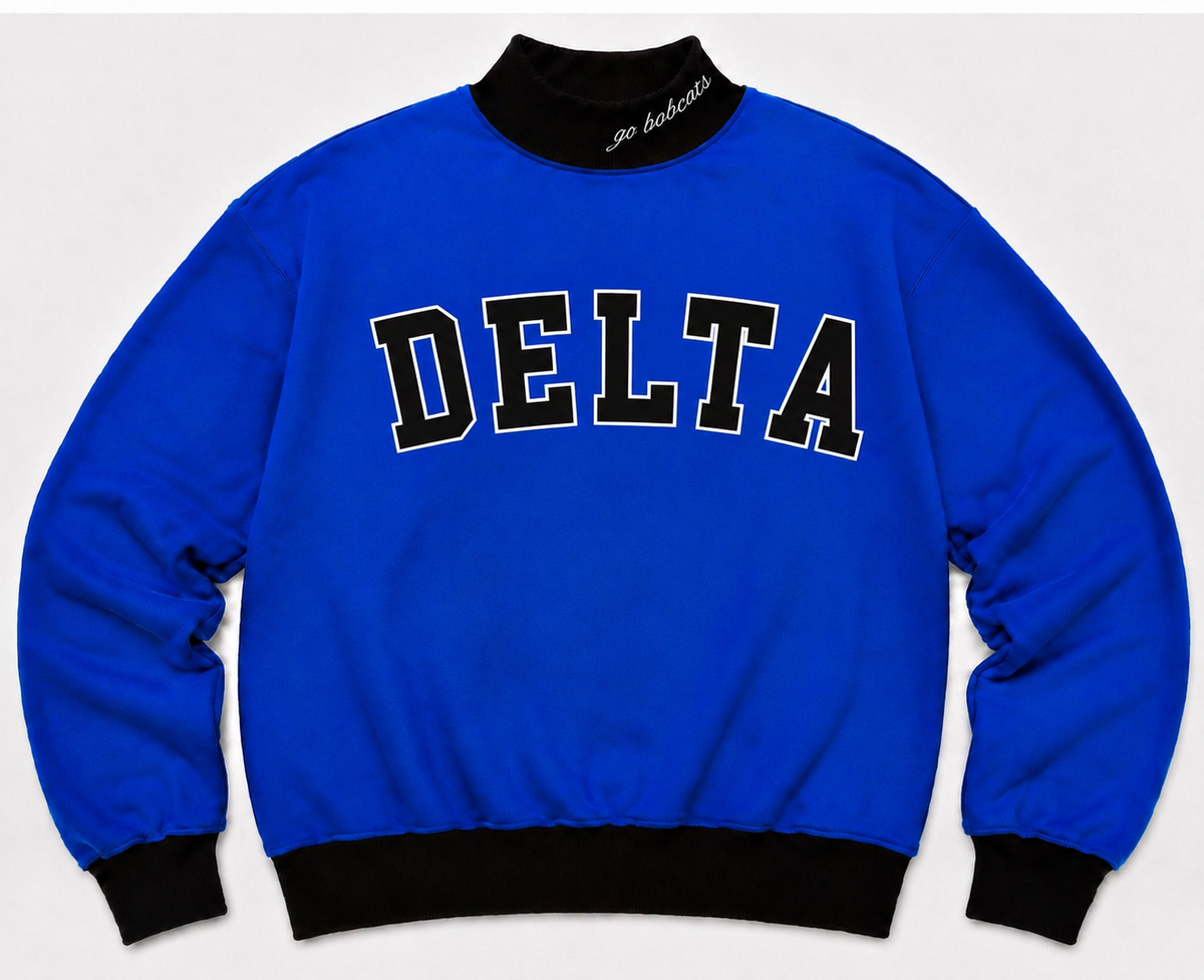 Delta Two Toned Embroidered Women’s Mock Neck