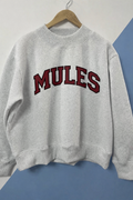Mules (maroon) Embroidered Appliqué Mock Neck
