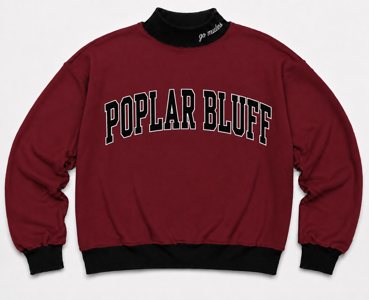 Poplar Bluff Two Toned Embroidered Women’s Mock Neck