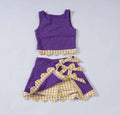 Purple Gingham Scallop Set