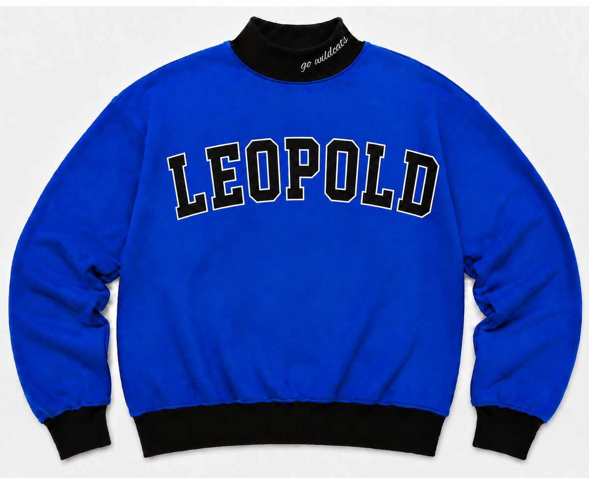 Leopold Two Toned Embroidered Women’s Mock Neck