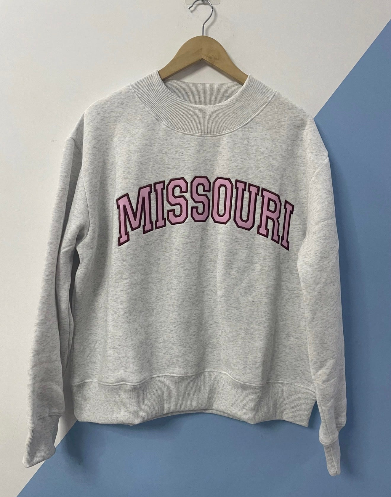 Missouri Appliqué Embroidered Mock Neck