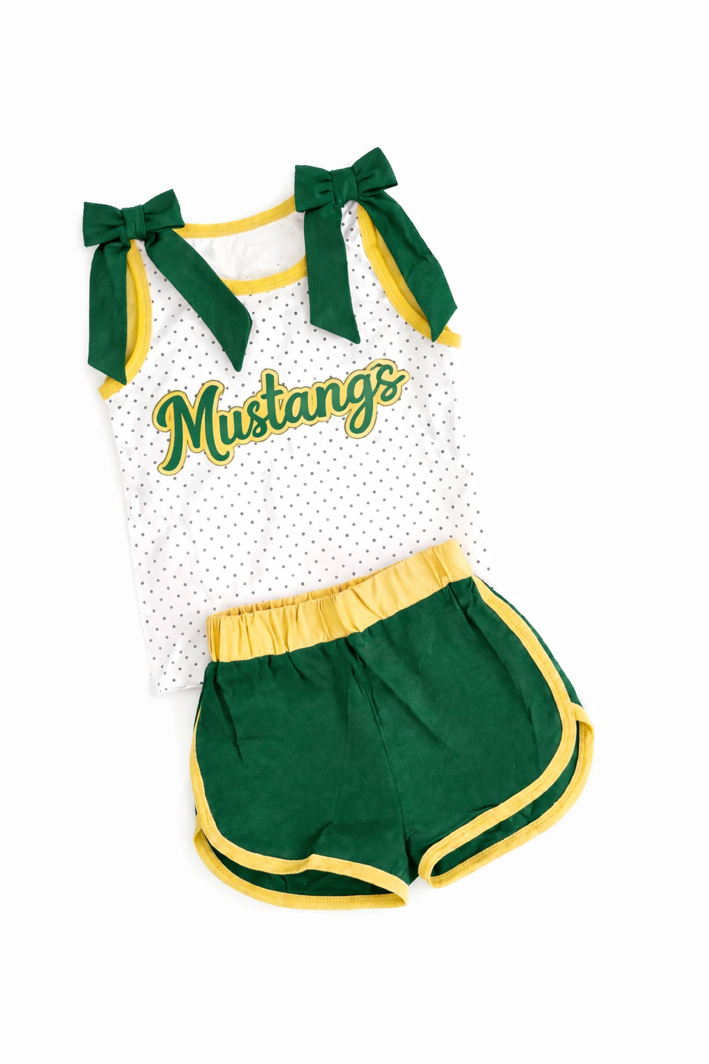 Mustangs (green and gold) Shorts Set