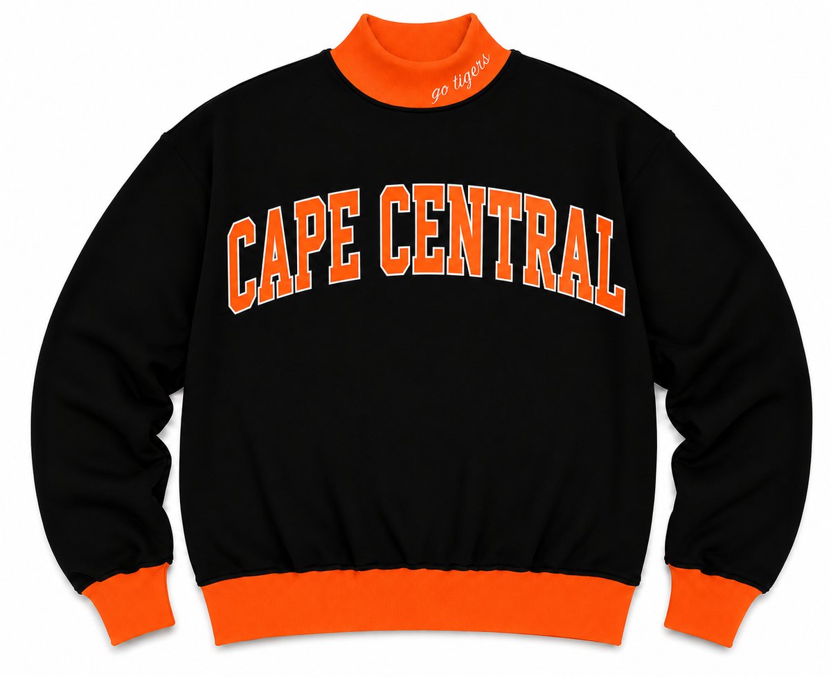 Cape Central Two Toned Embroidered Women’s Mock Neck