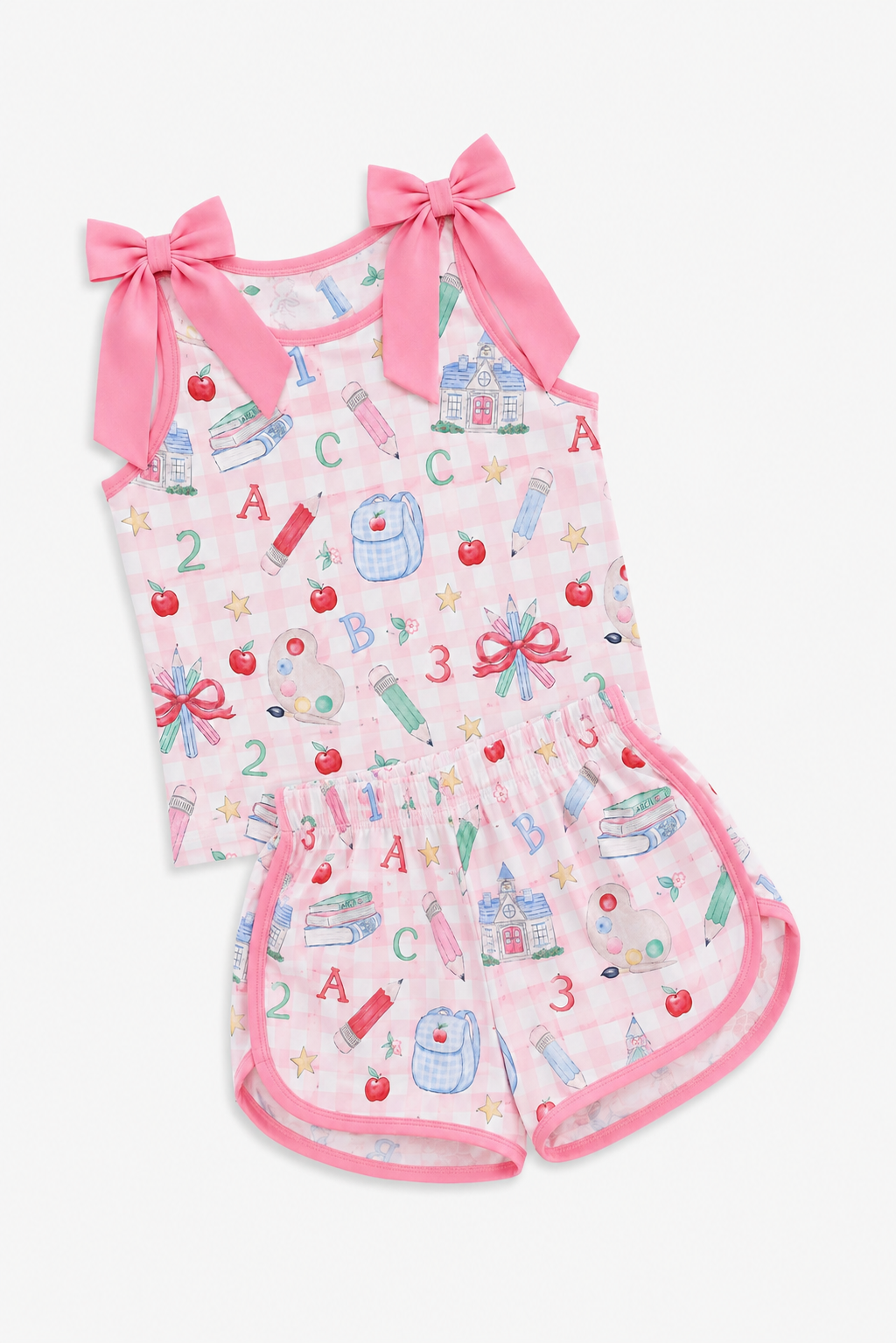 ABC Gingham Shorts Set