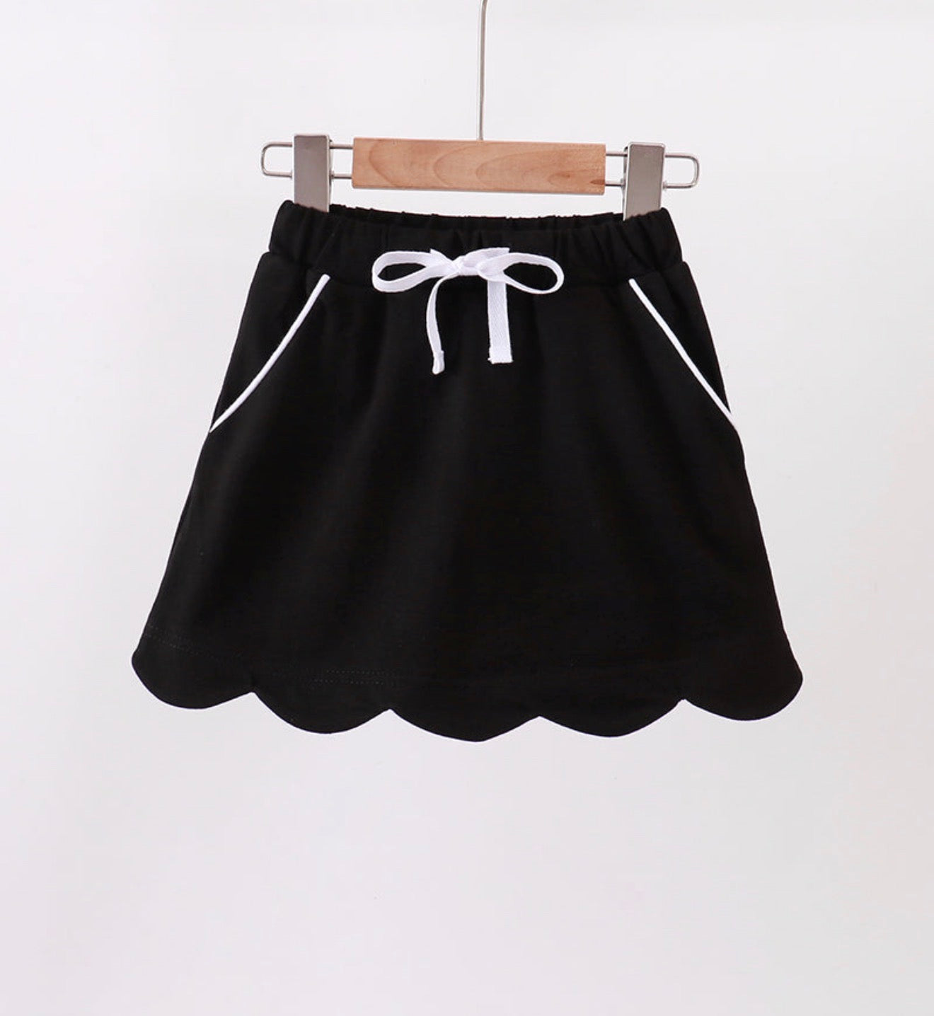 Black Scallop Skort