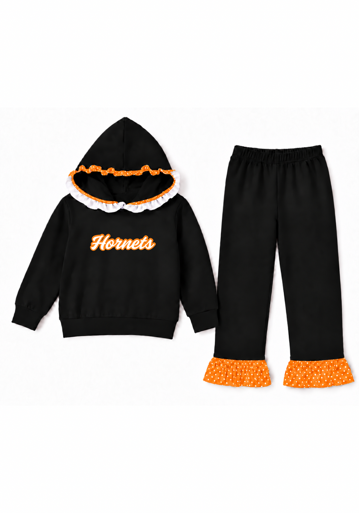 Orange and Black Polka Dot Set