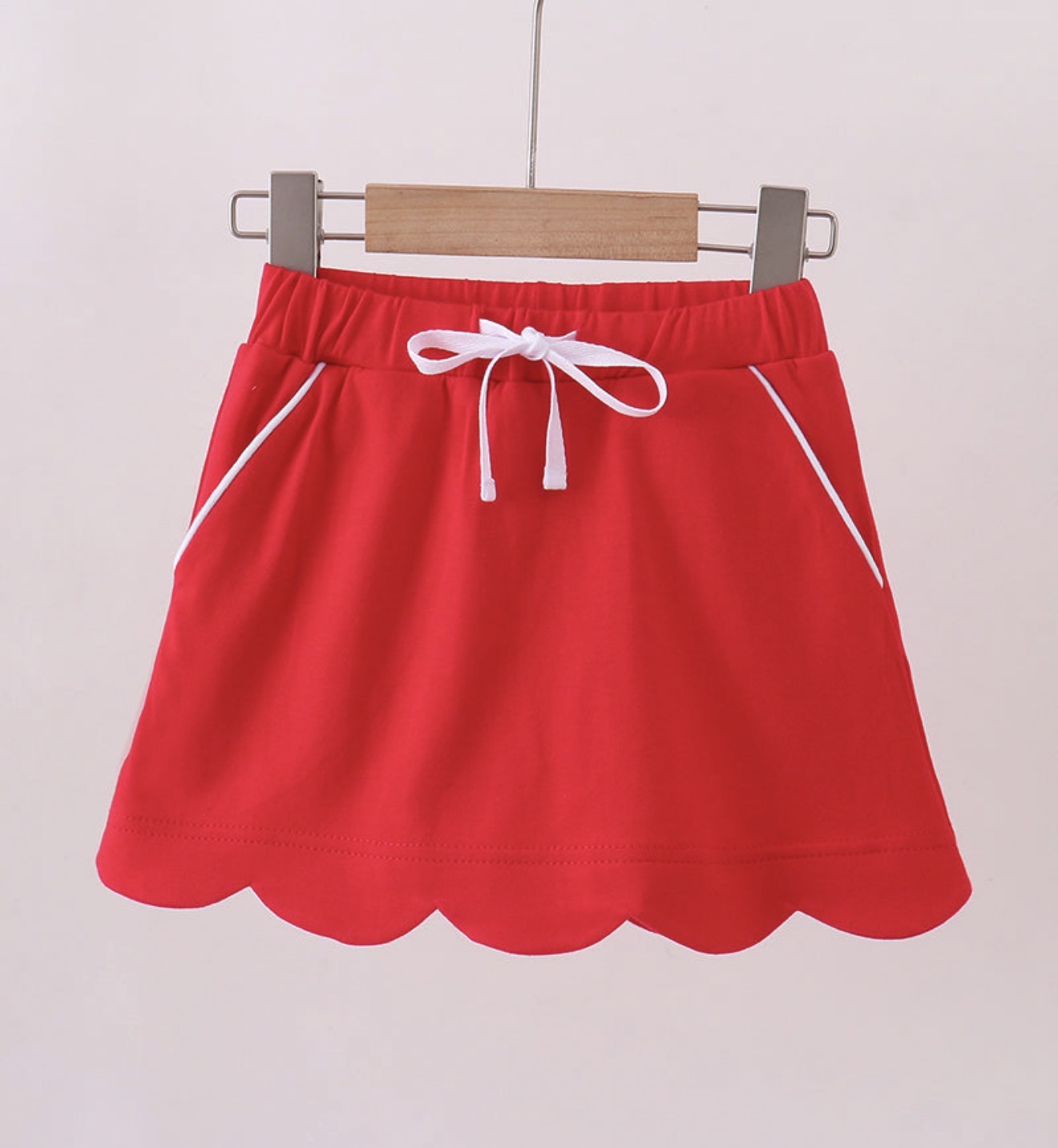 Red Scallop Skort