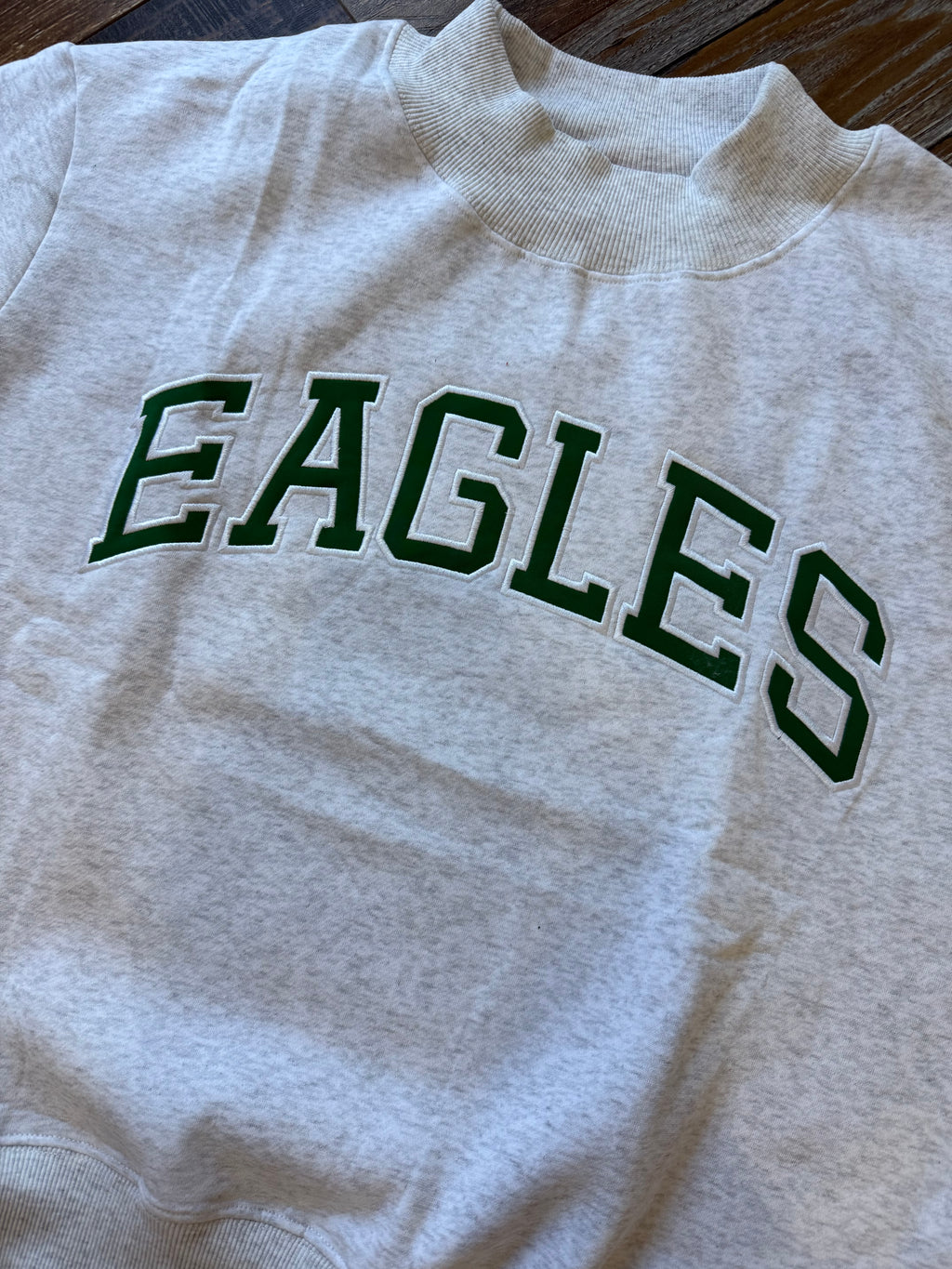 Eagles Embroidered Appliqué Mock Neck