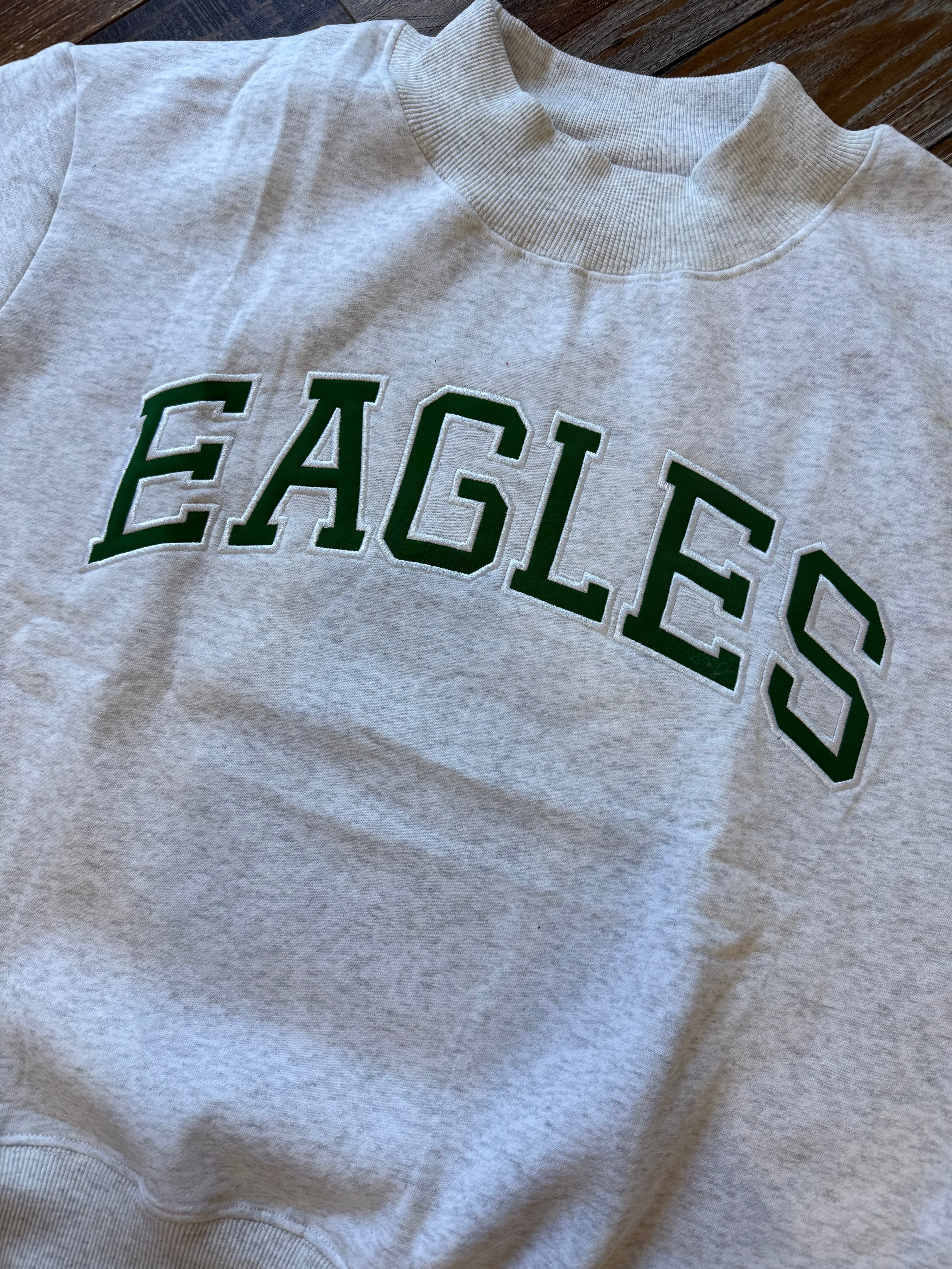 Eagles Embroidered Appliqué Mock Neck