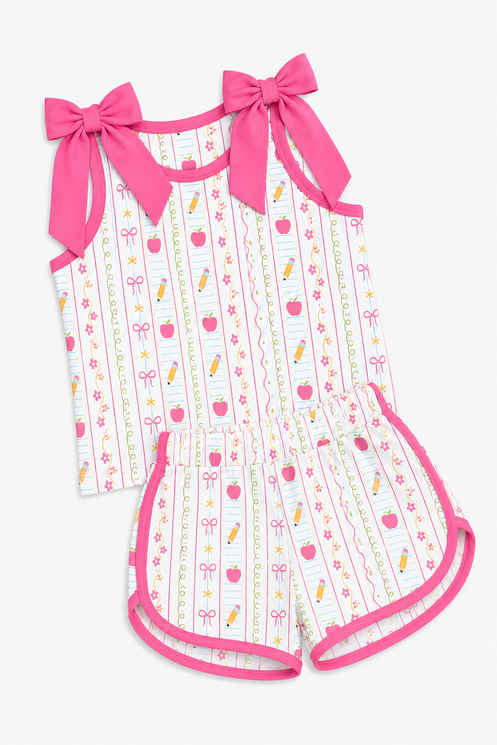 Pink Notebook Shorts Set
