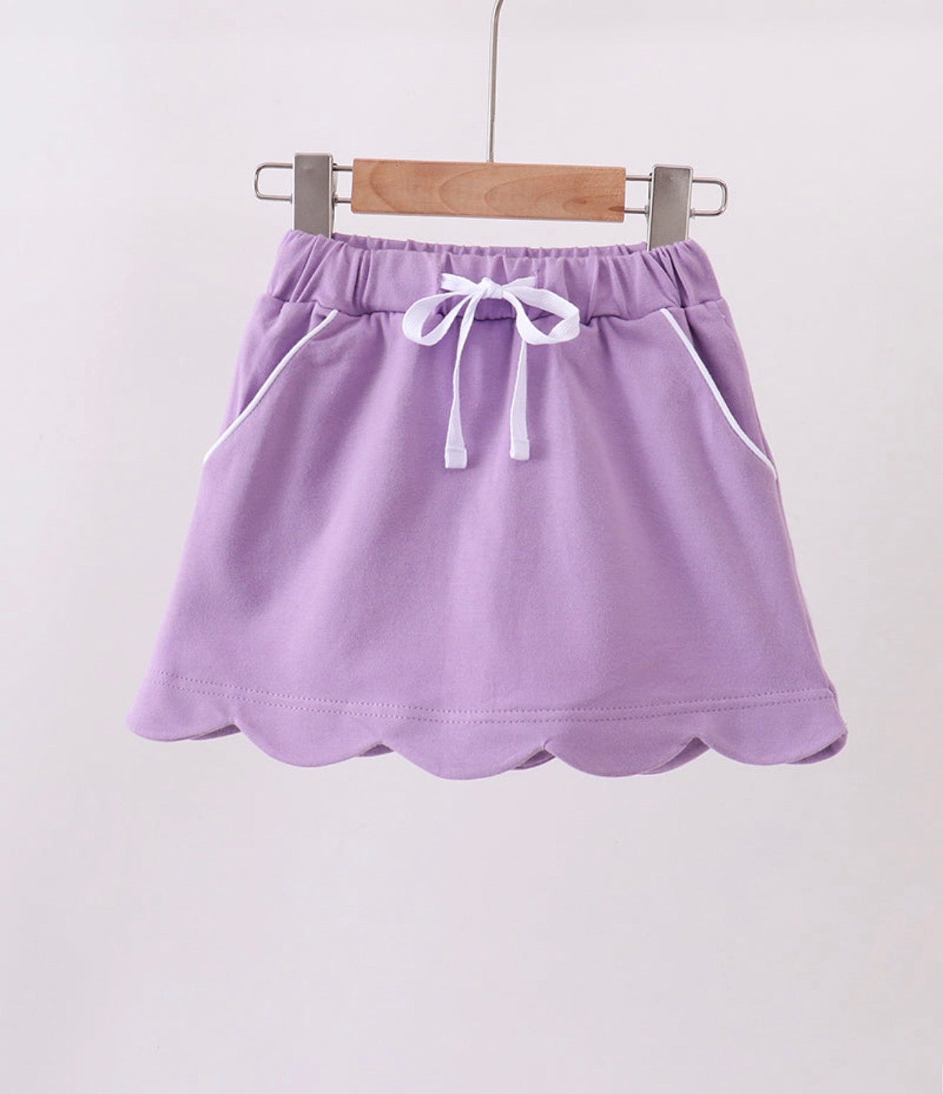 Dark Purple Scallop Skort
