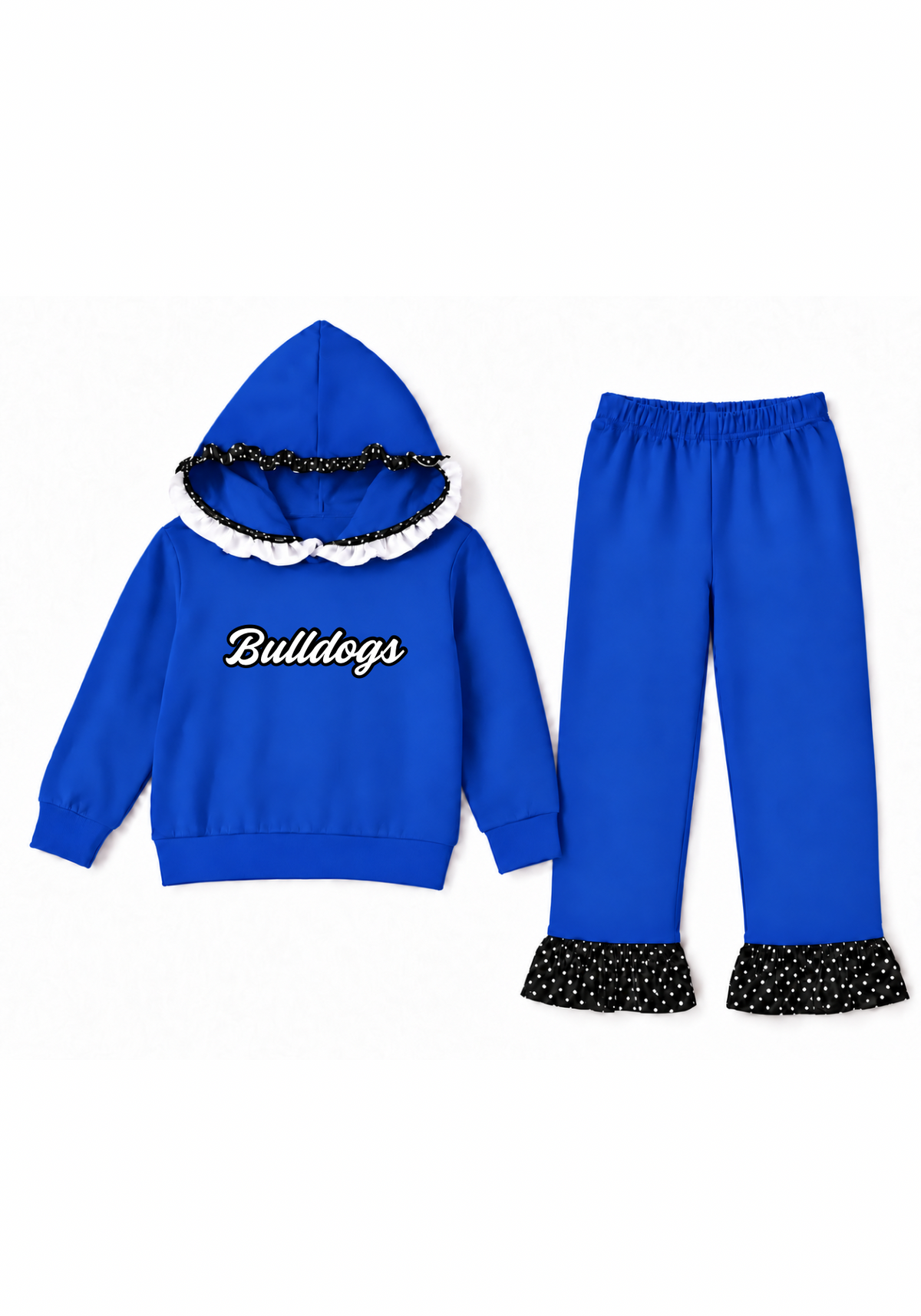 Royal Blue and Black Polka Dot Set