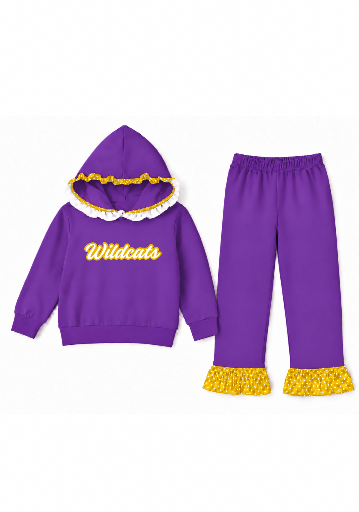 Yellow and Purple Polka Dot Set