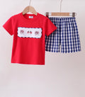 Boys Gingham Shorts Set