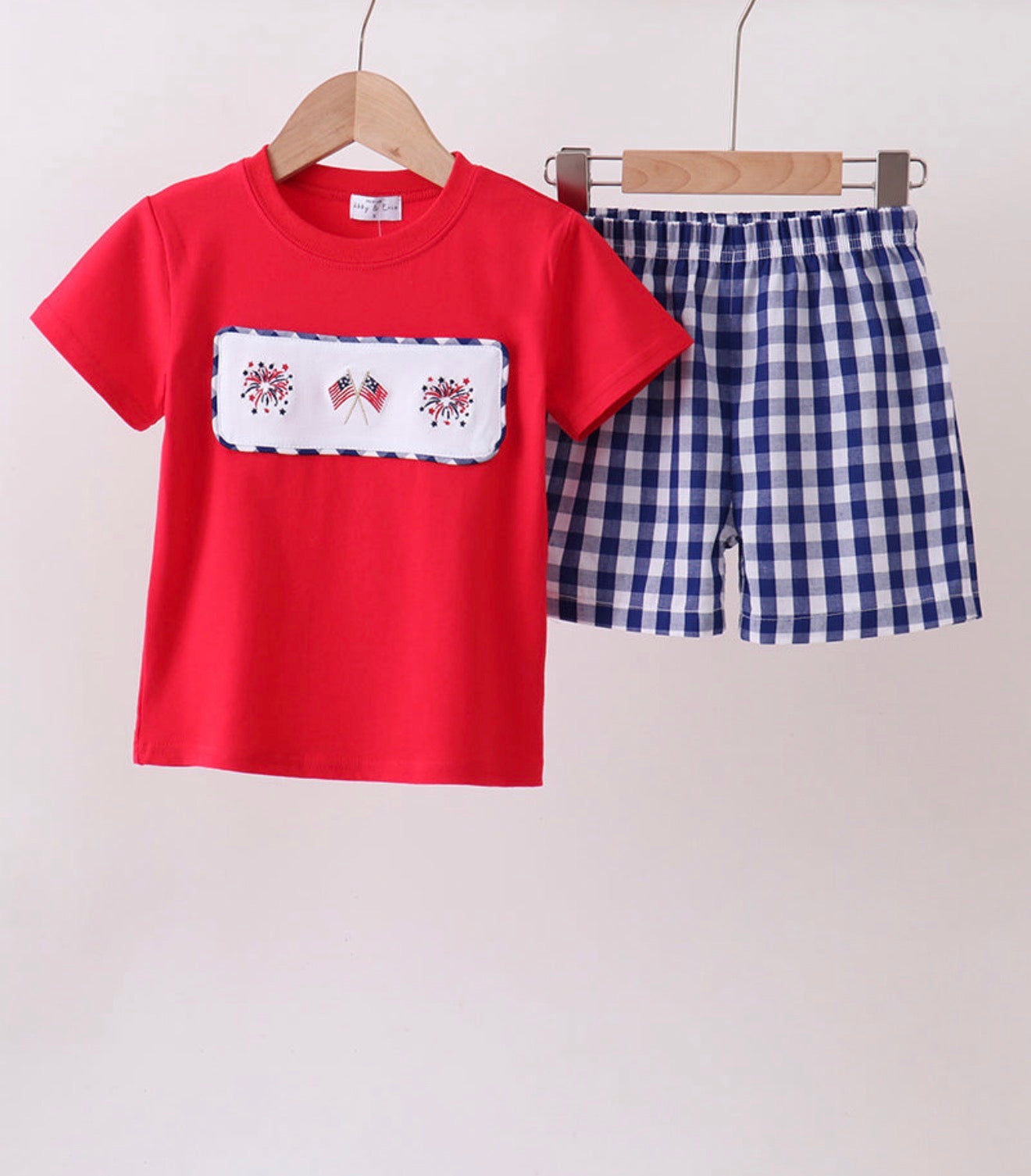 Boys Gingham Shorts Set