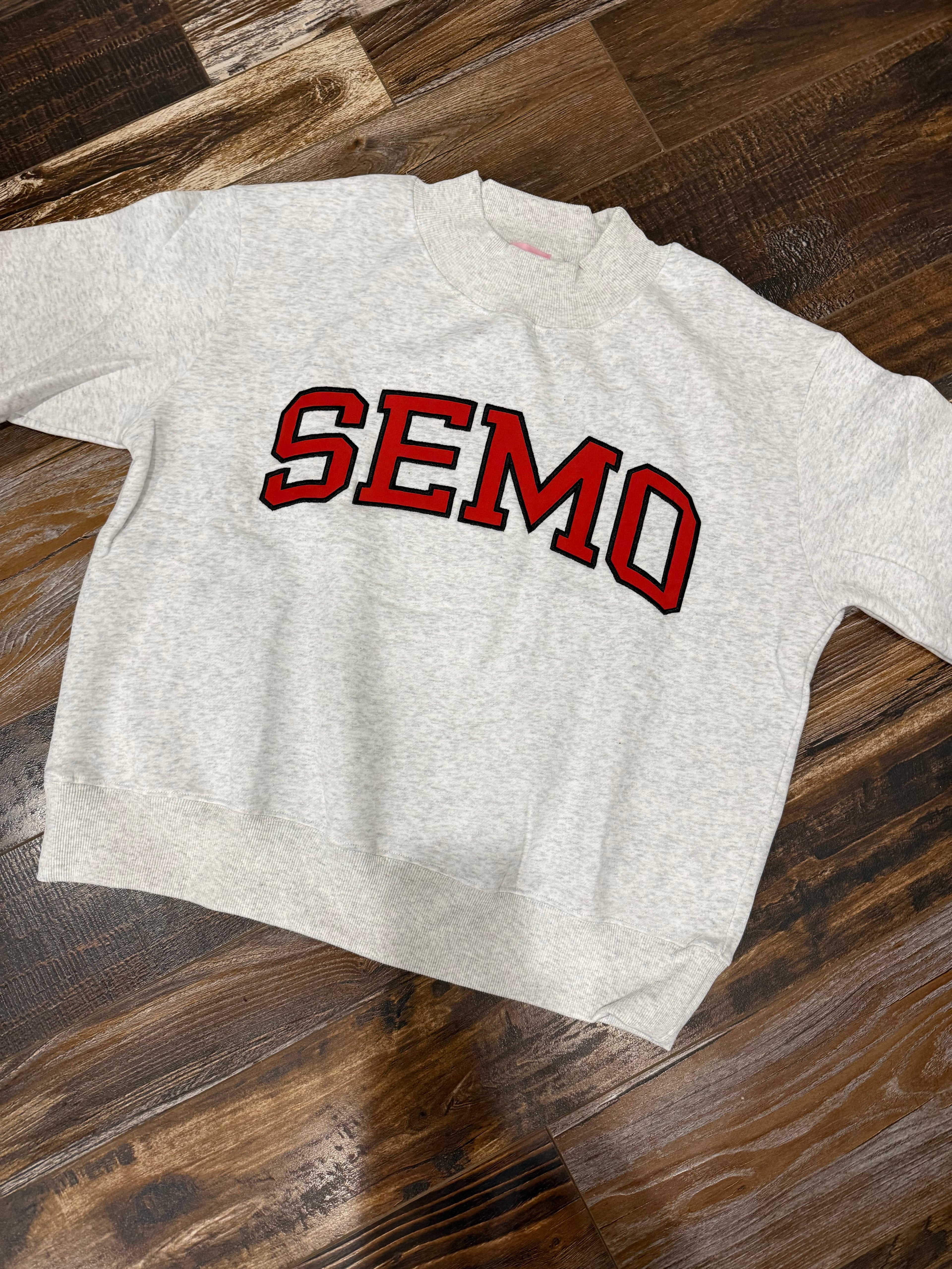 SEMO Embroidered Appliqué Mock Neck