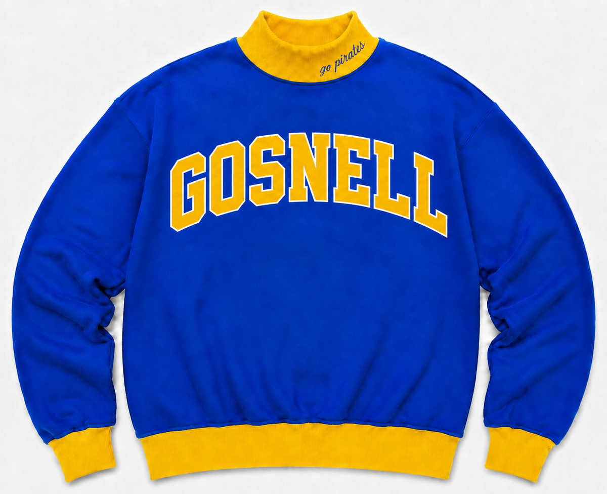 Gosnell Two Toned Embroidered Kids Mock Neck