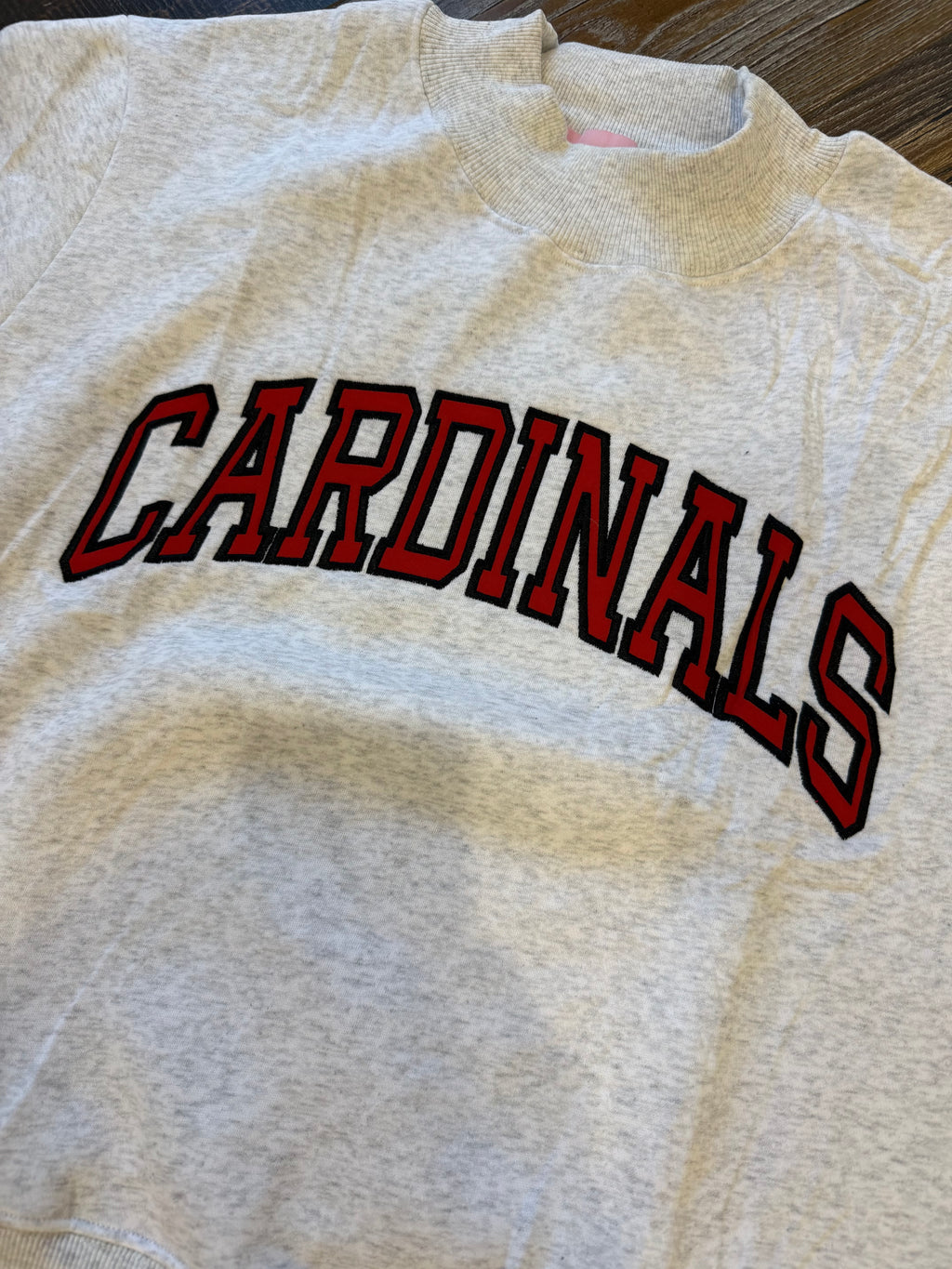 Cardinals Embroidered Appliqué Mock Neck