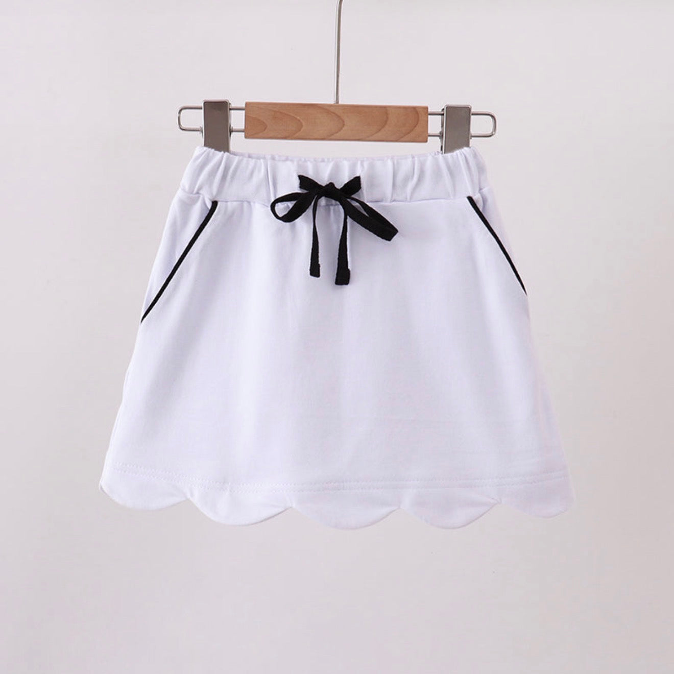 White Scallop Skort