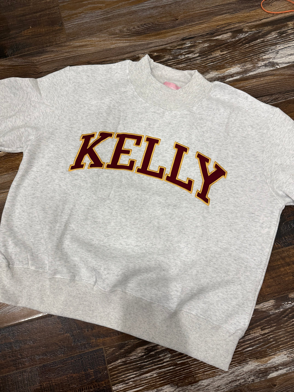 Kelly Embroidered Appliqué Mock Neck
