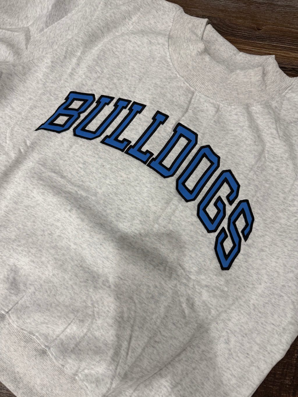 Bulldogs (blue) Embroidered Appliqué Mock Neck