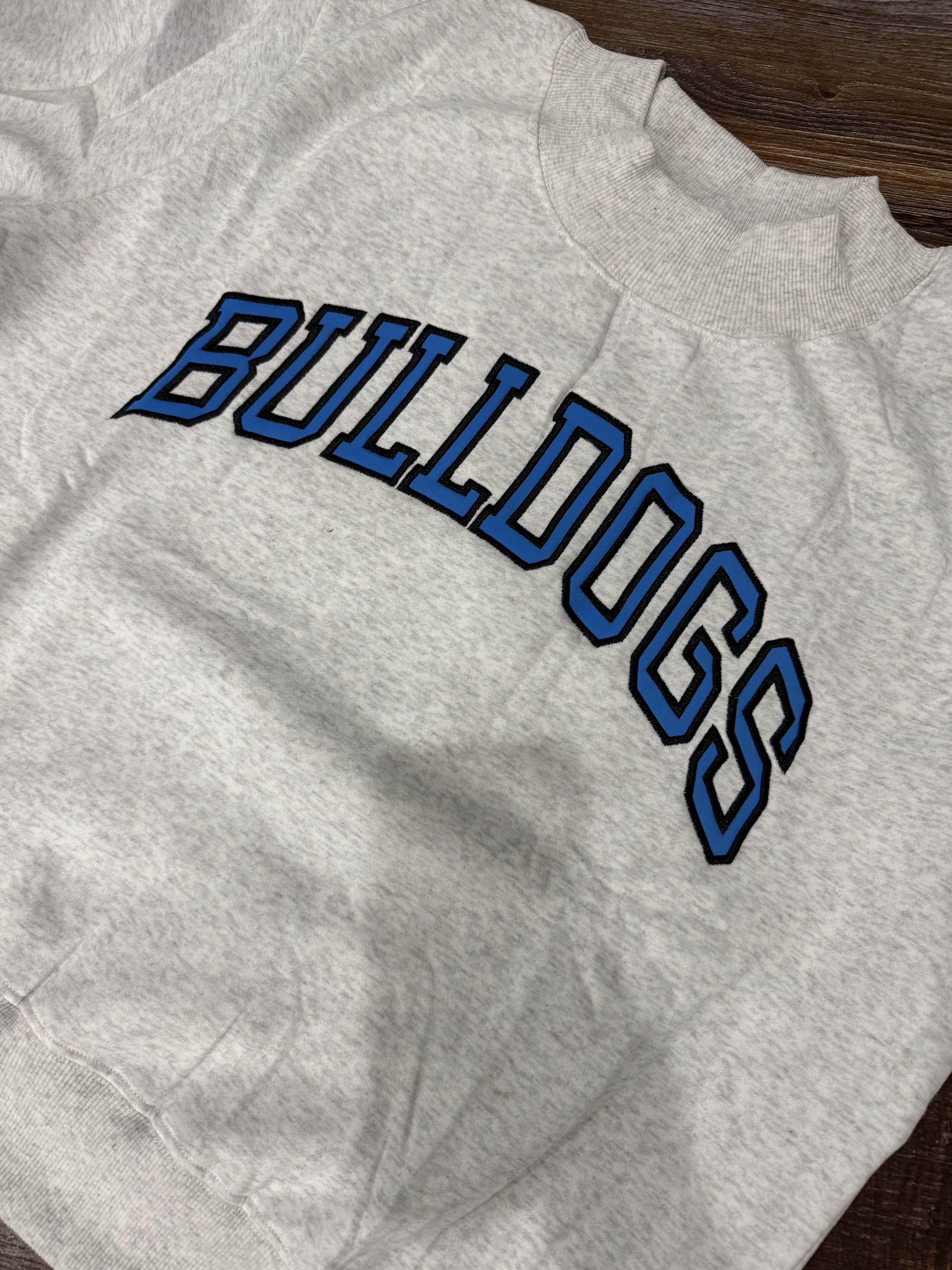 Bulldogs (blue) Embroidered Appliqué Mock Neck
