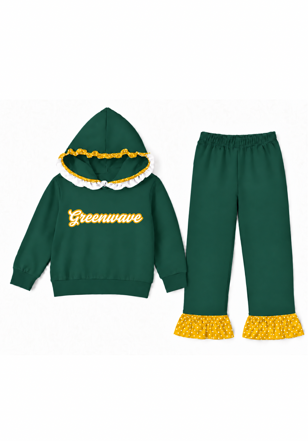 Green and Gold Polka Dot Set