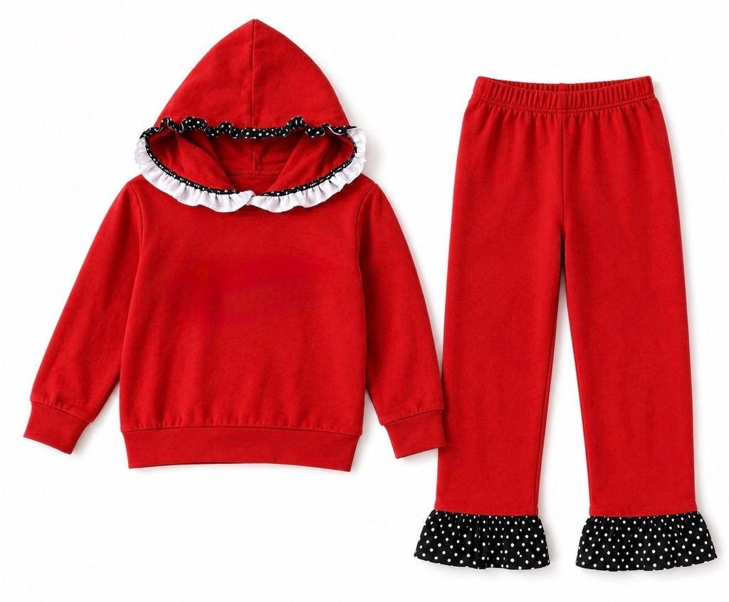 Red and Black Polka Dot Set