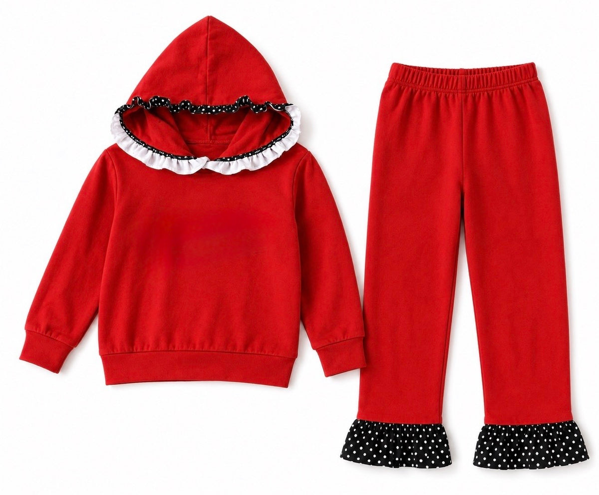 Red and Black Polka Dot Set